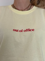 T-shirt OUT OF OFFICE Jaune •