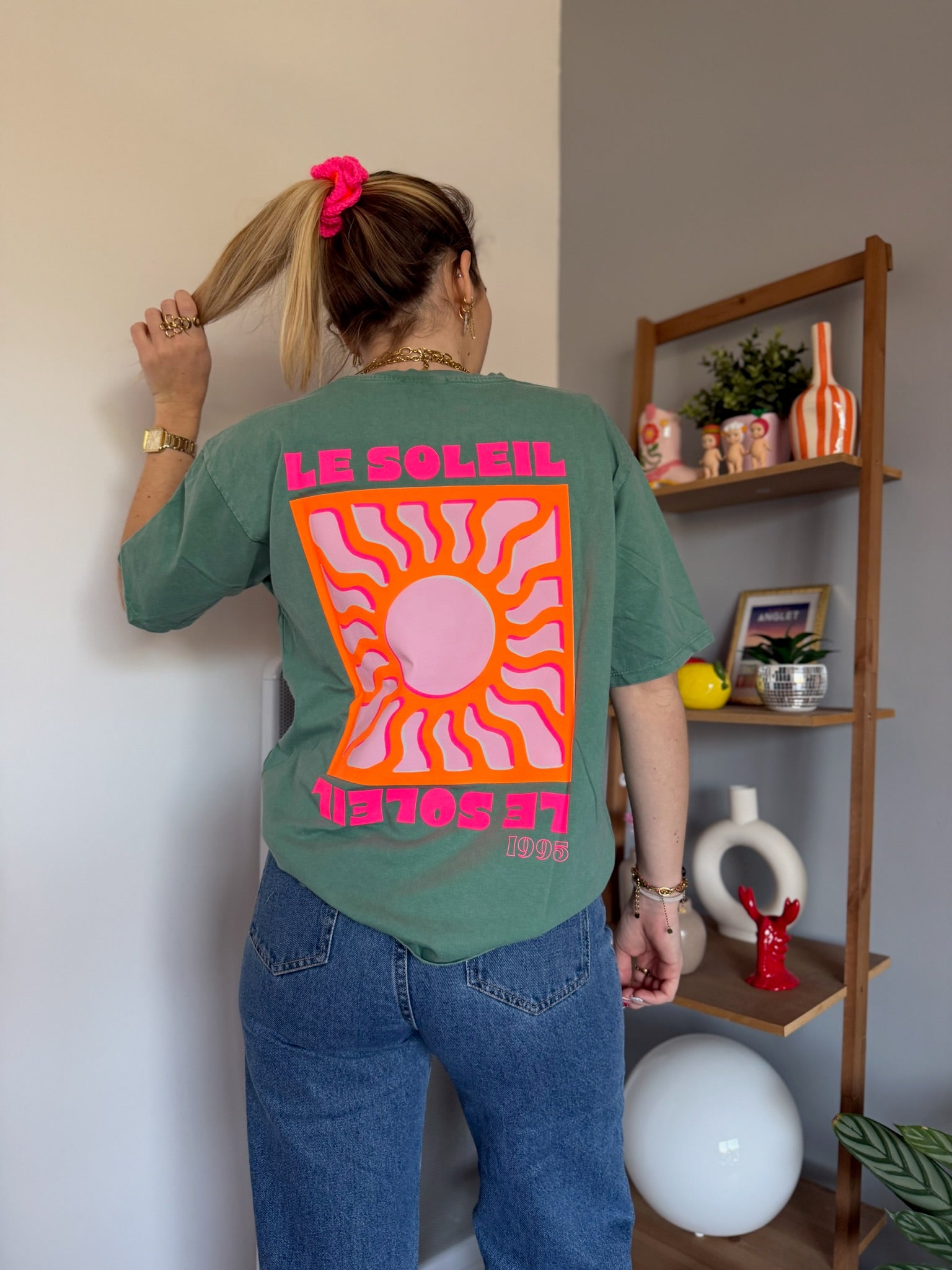 T-shirt SOLEIL (NEW FLUO) Vert bouteille