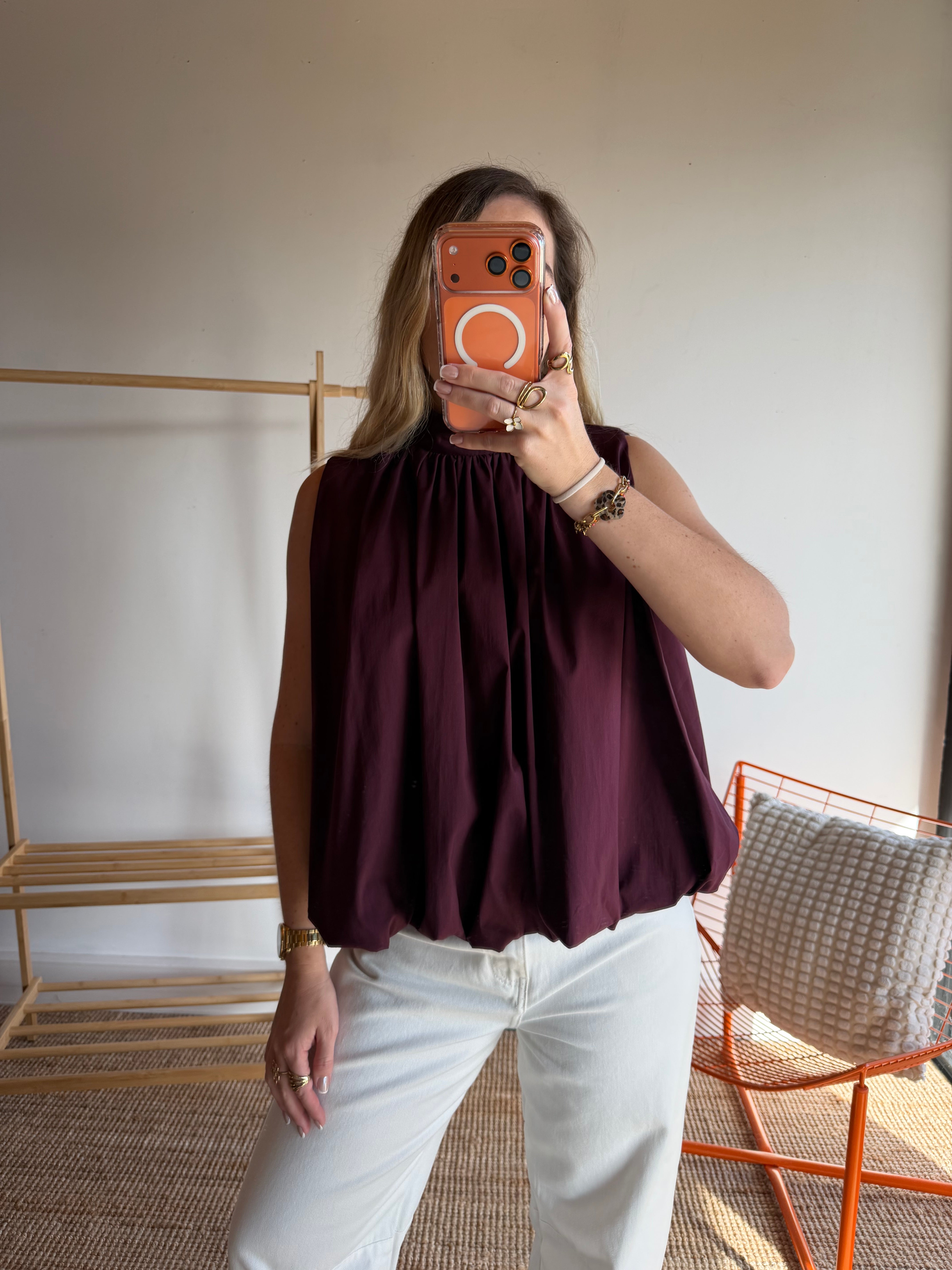 Top CARLA Prune foncé