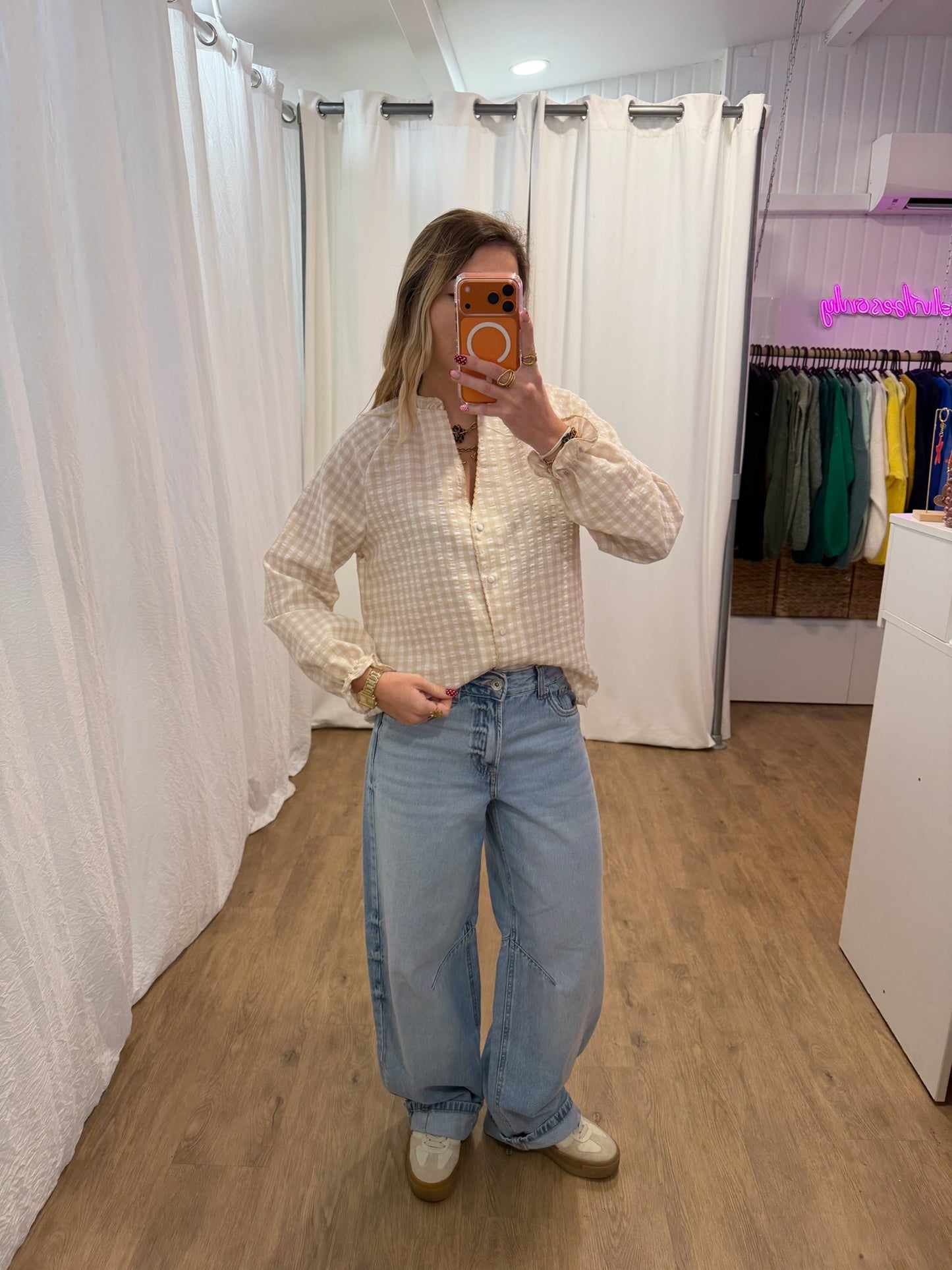 Blouse LENNY vichy beige