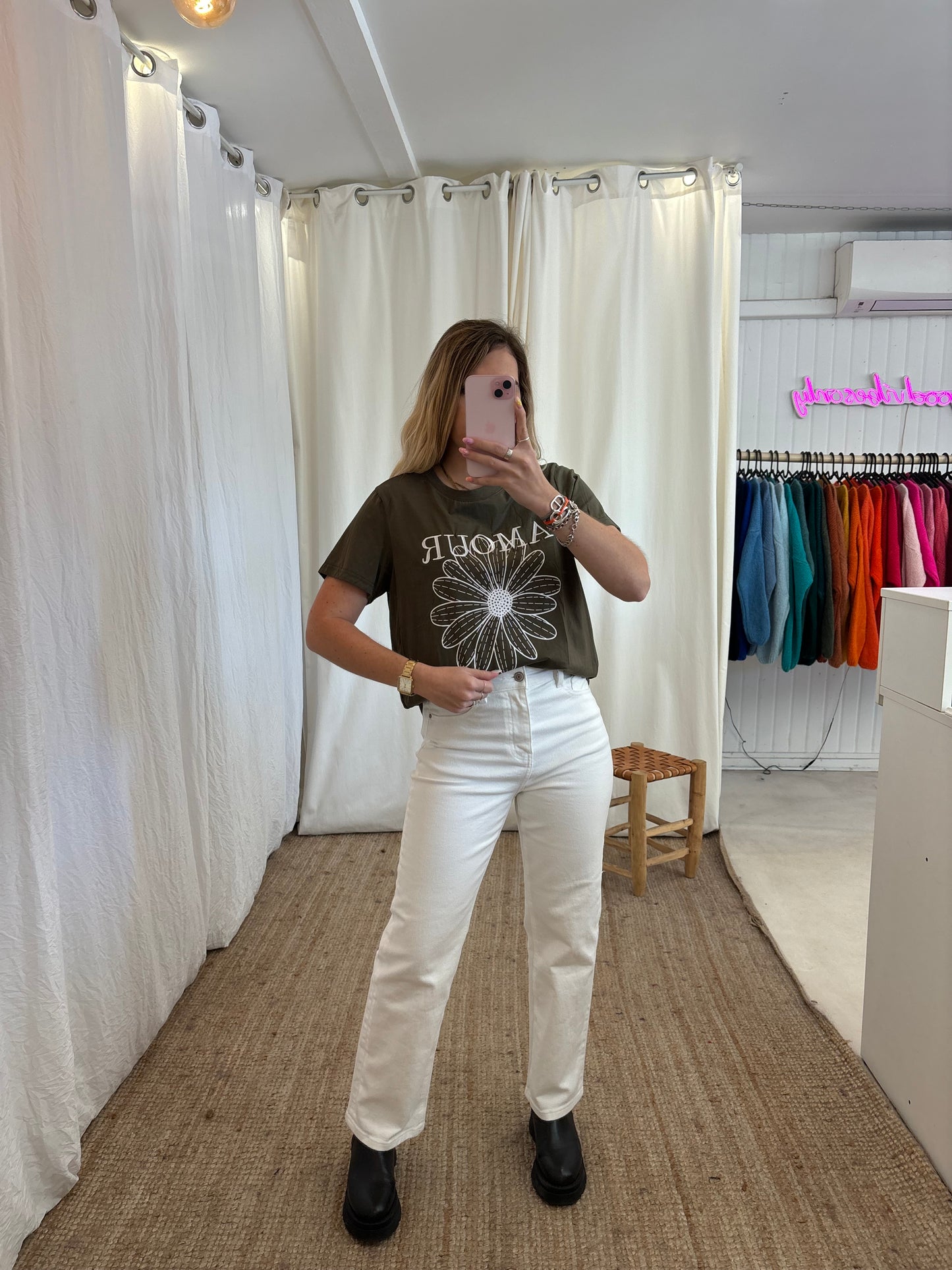 T-shirt AMOUR & FLEURS kaki