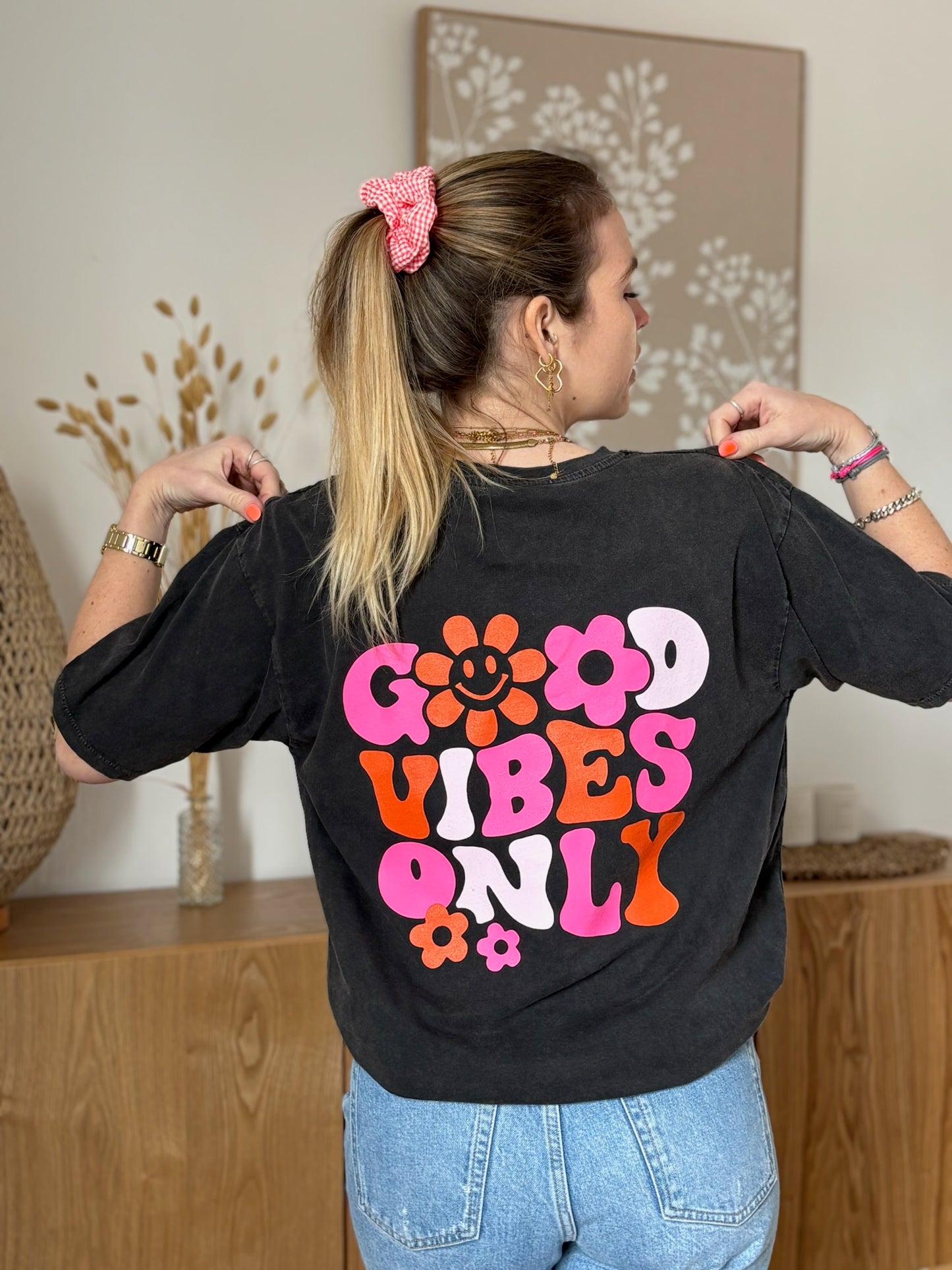 T-shirt GOOD VIBES ONLY Noir