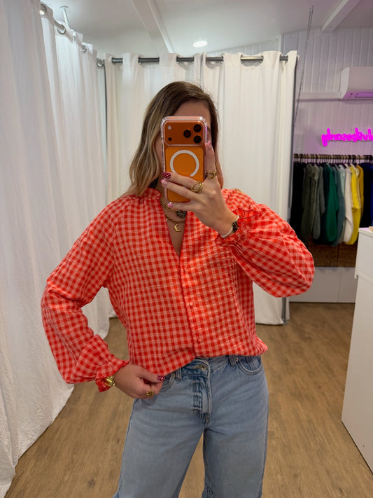 Blouse LENNY vichy rouge