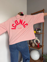 T-shirt marinière ICONIC Rose + Beige