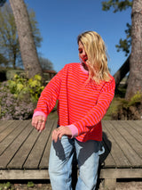 T-shirt marinière SARAH Orange + Rose