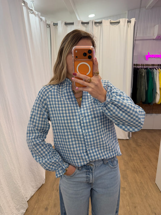 Blouse LENNY vichy bleu
