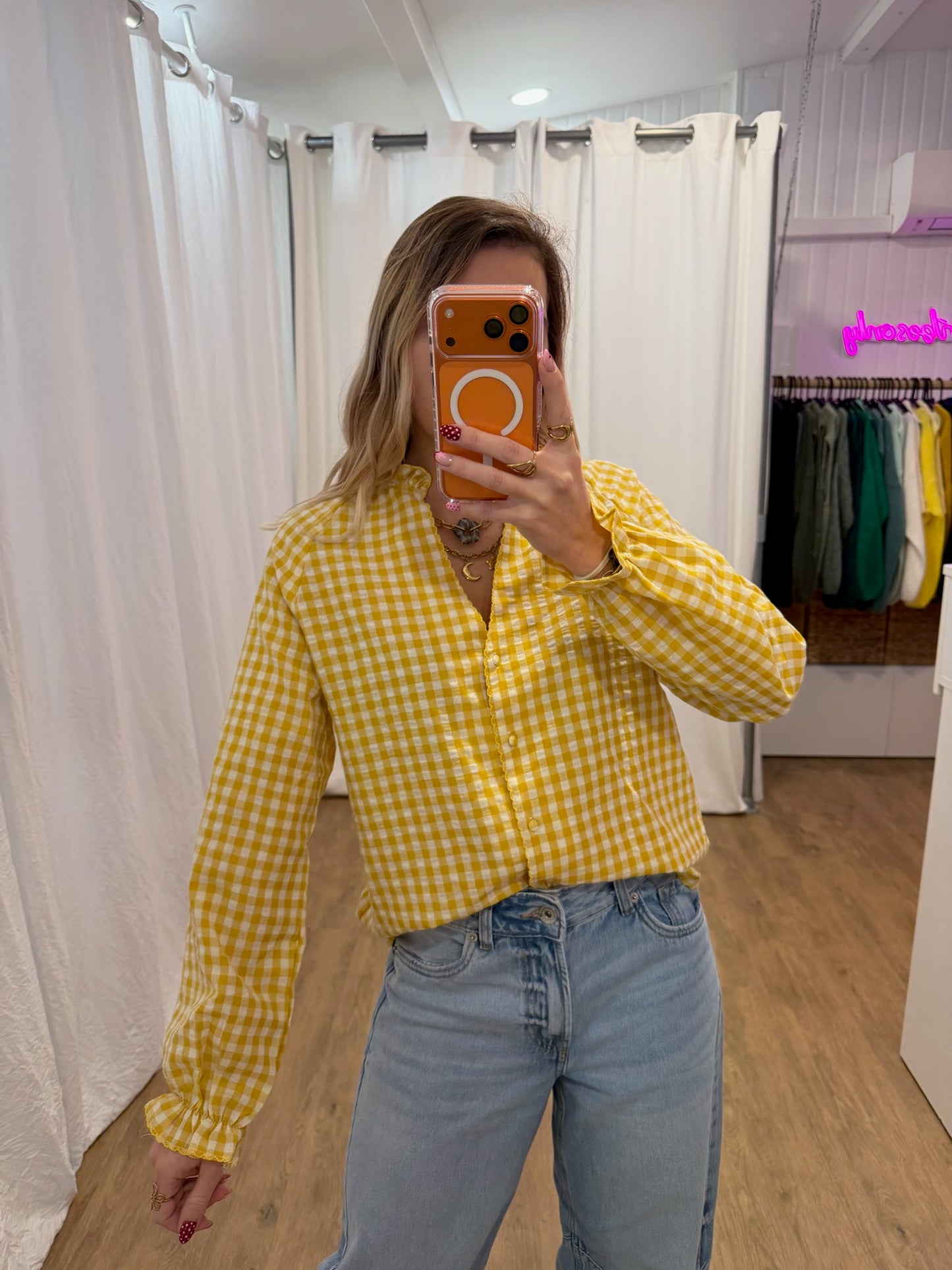 Blouse LENNY vichy jaune