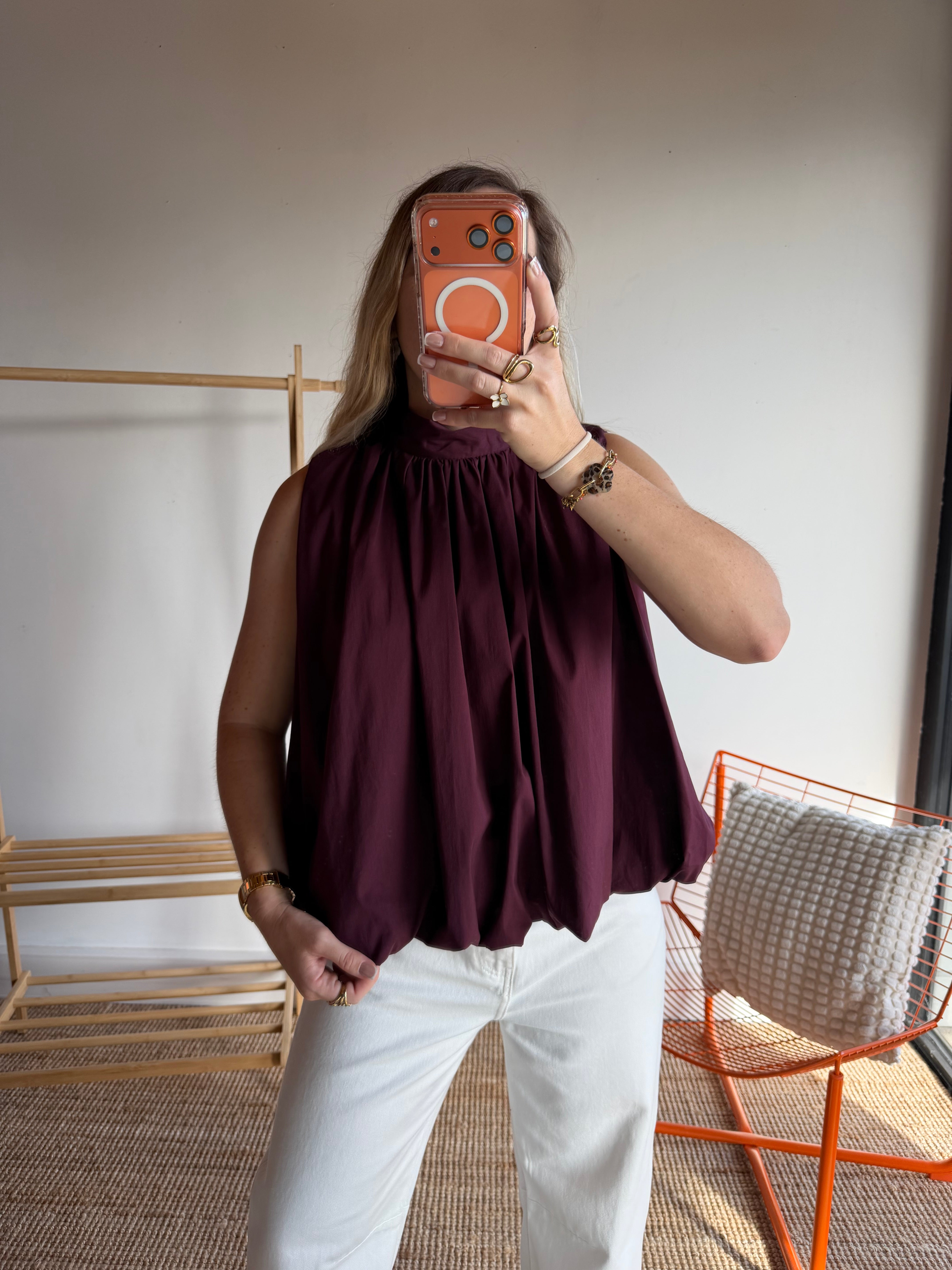 Top CARLA Prune foncé
