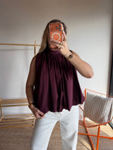 Top CARLA Prune foncé