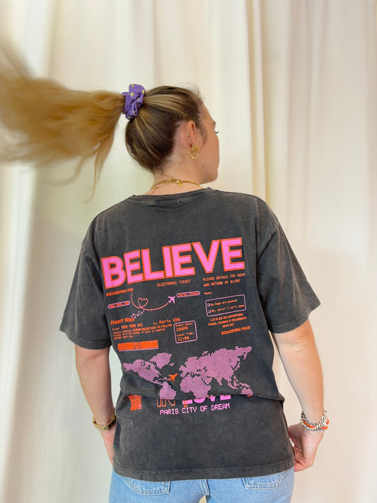 T-shirt BELIEVE IN LOVE Noir