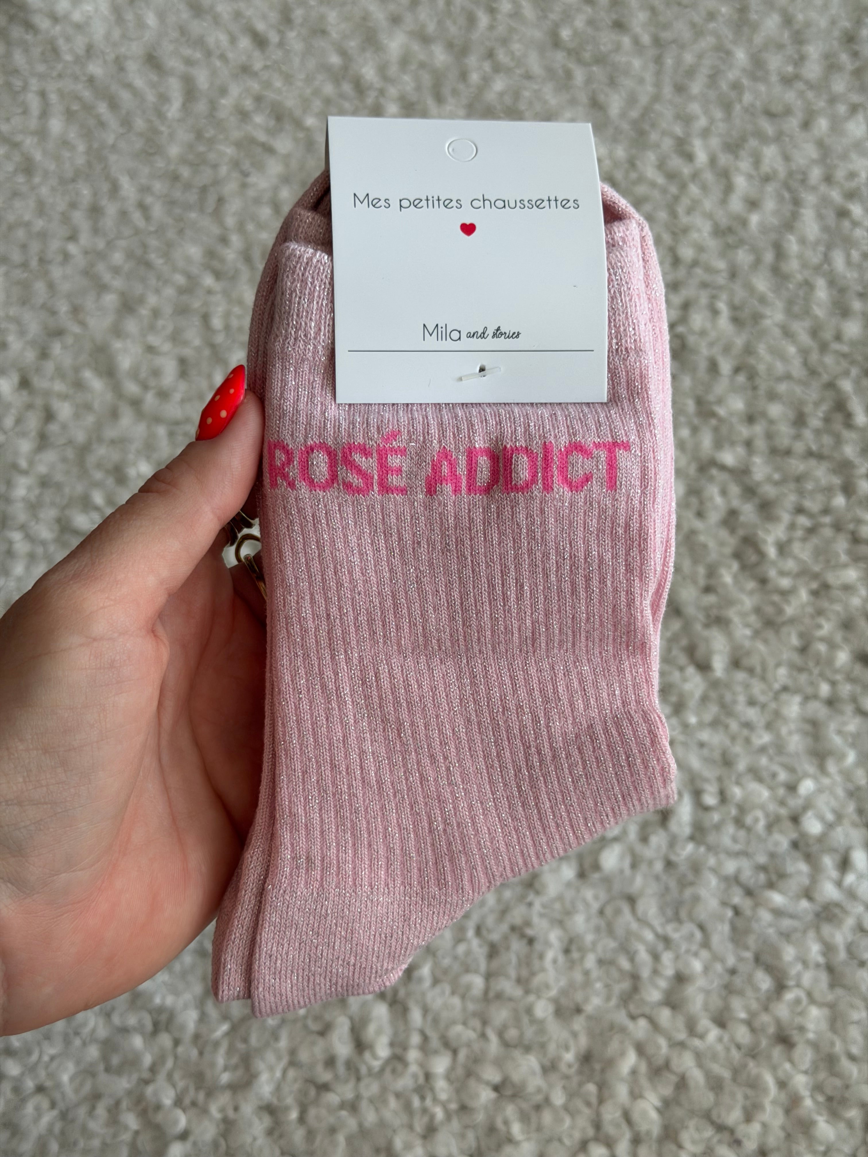 Chaussettes montantes ROSÉ ADDICT