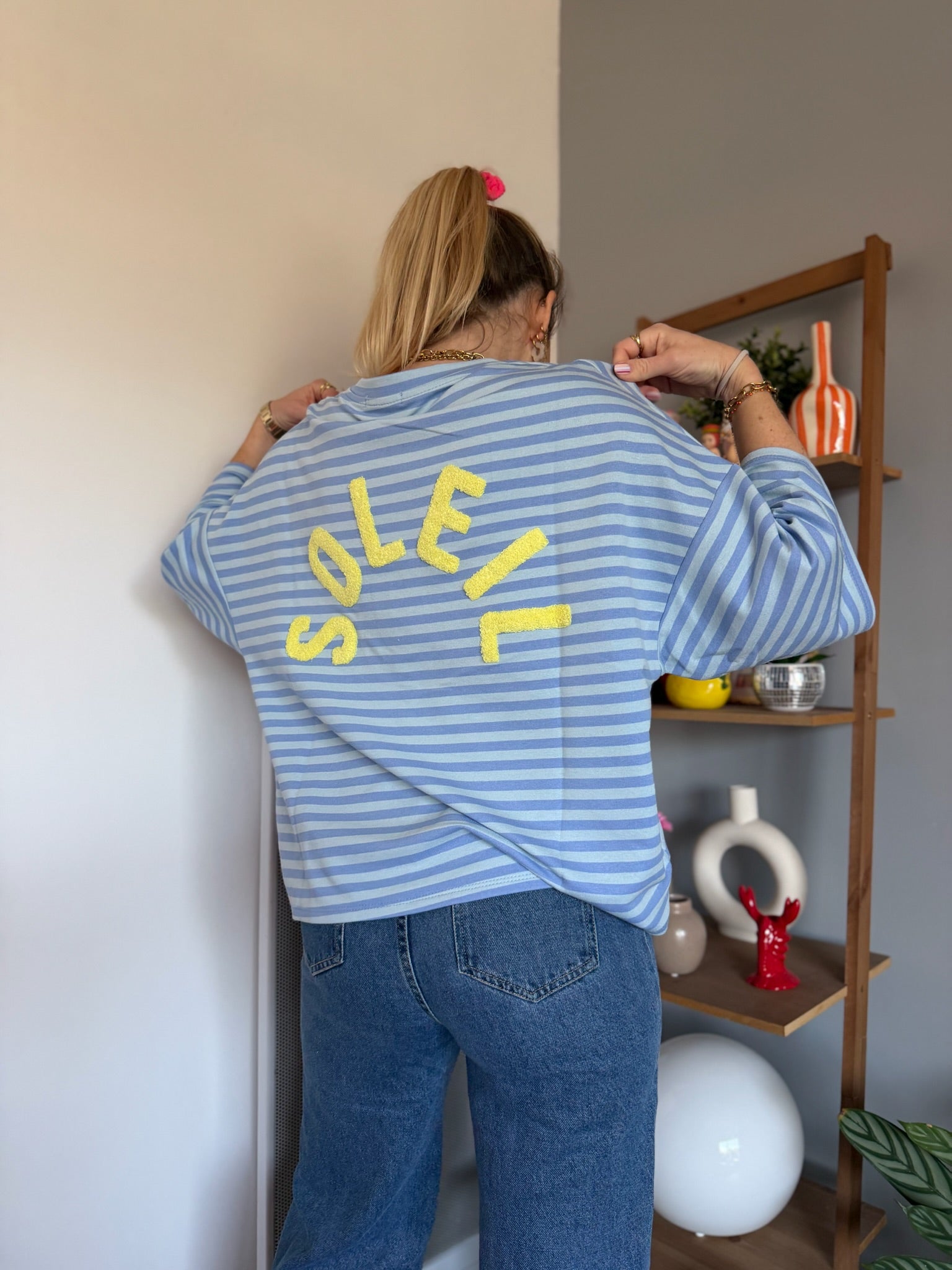 T-shirt marinière SOLEIL Bleu + Bleu