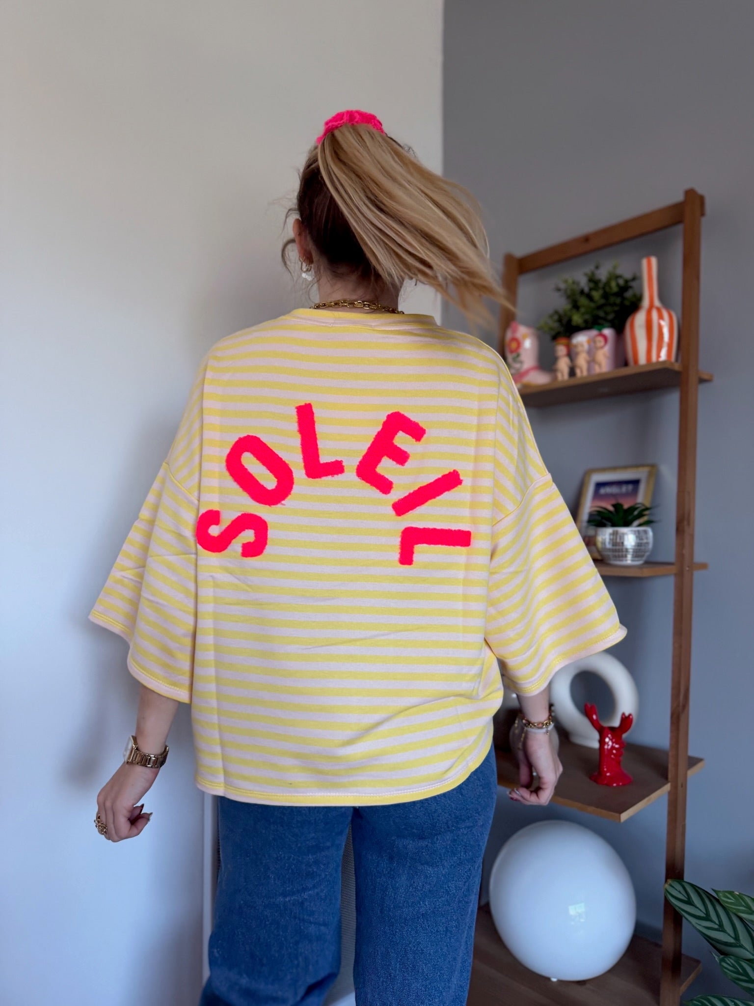 T-shirt marinière SOLEIL Jaune + Beige