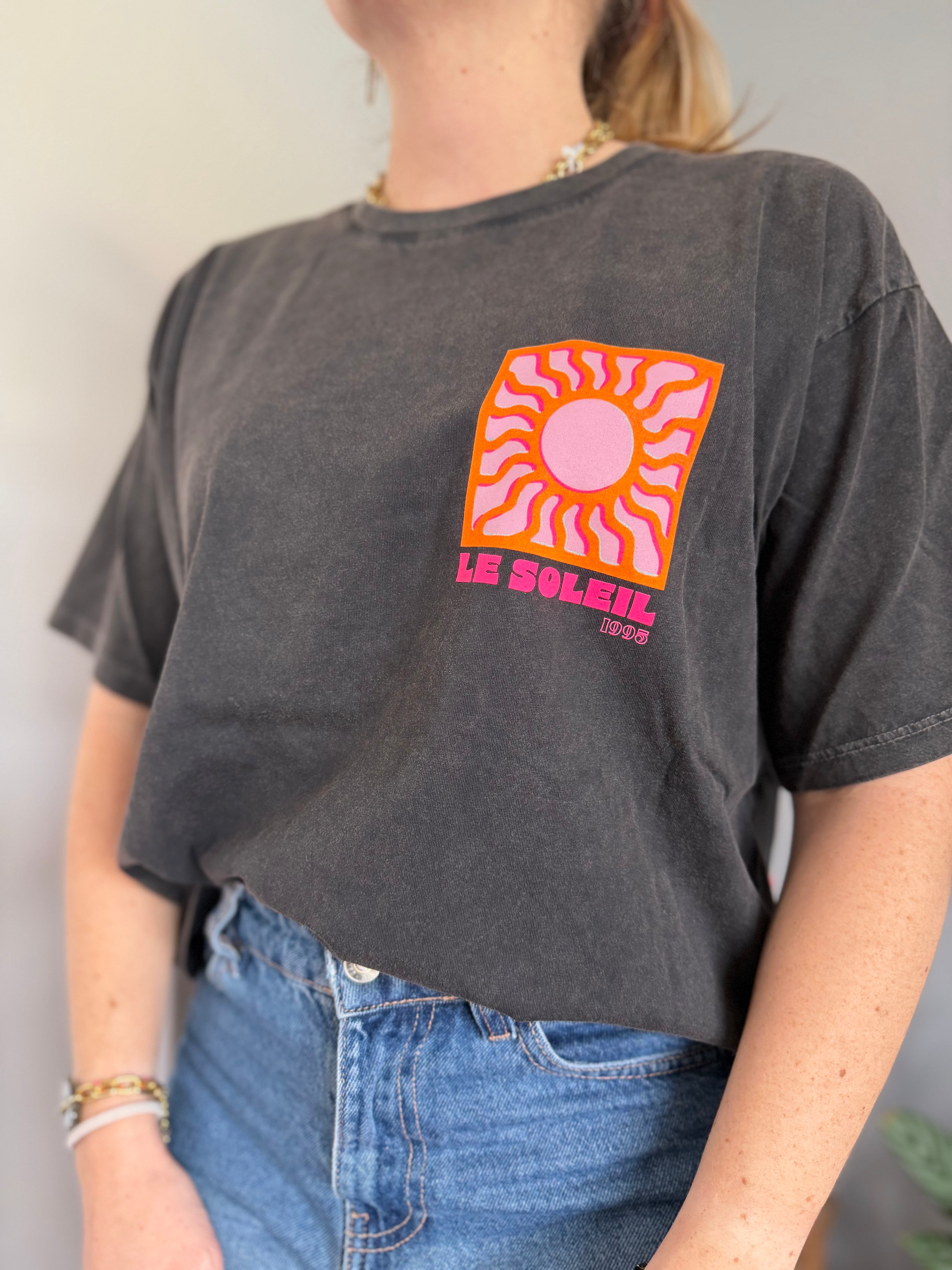 T-shirt SOLEIL (NEW FLUO) Noir