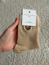 Chaussettes montantes COEUR LÉOPARD