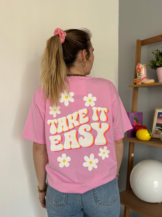 T-shirt TAKE IT EASY Rose
