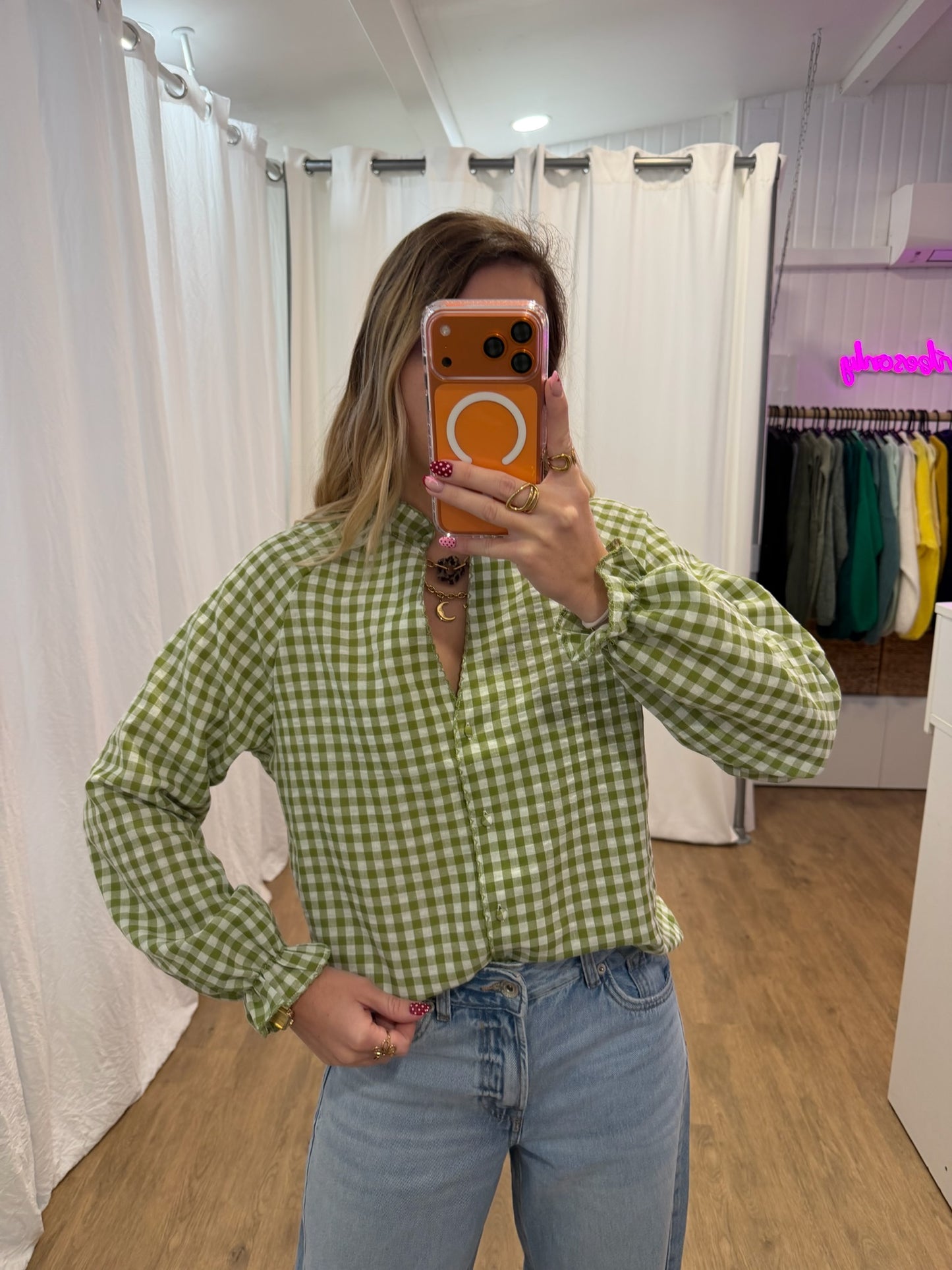 Blouse LENNY vichy vert