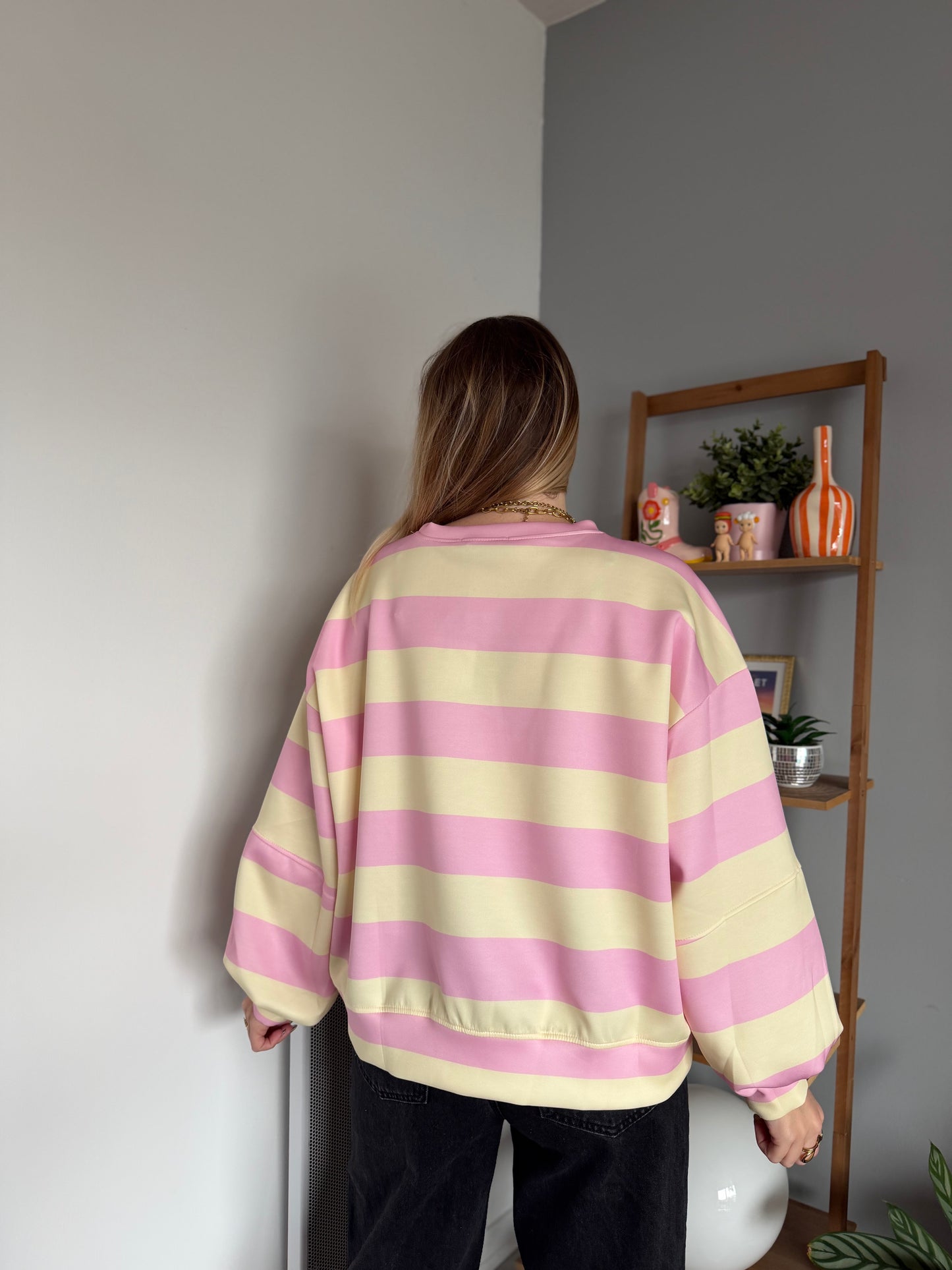 Sweat marinière GABRIEL Jaune + Rose