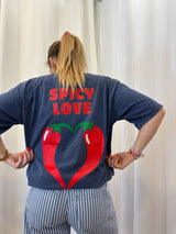 T-shirt SPICY LOVE Bleu marine ••