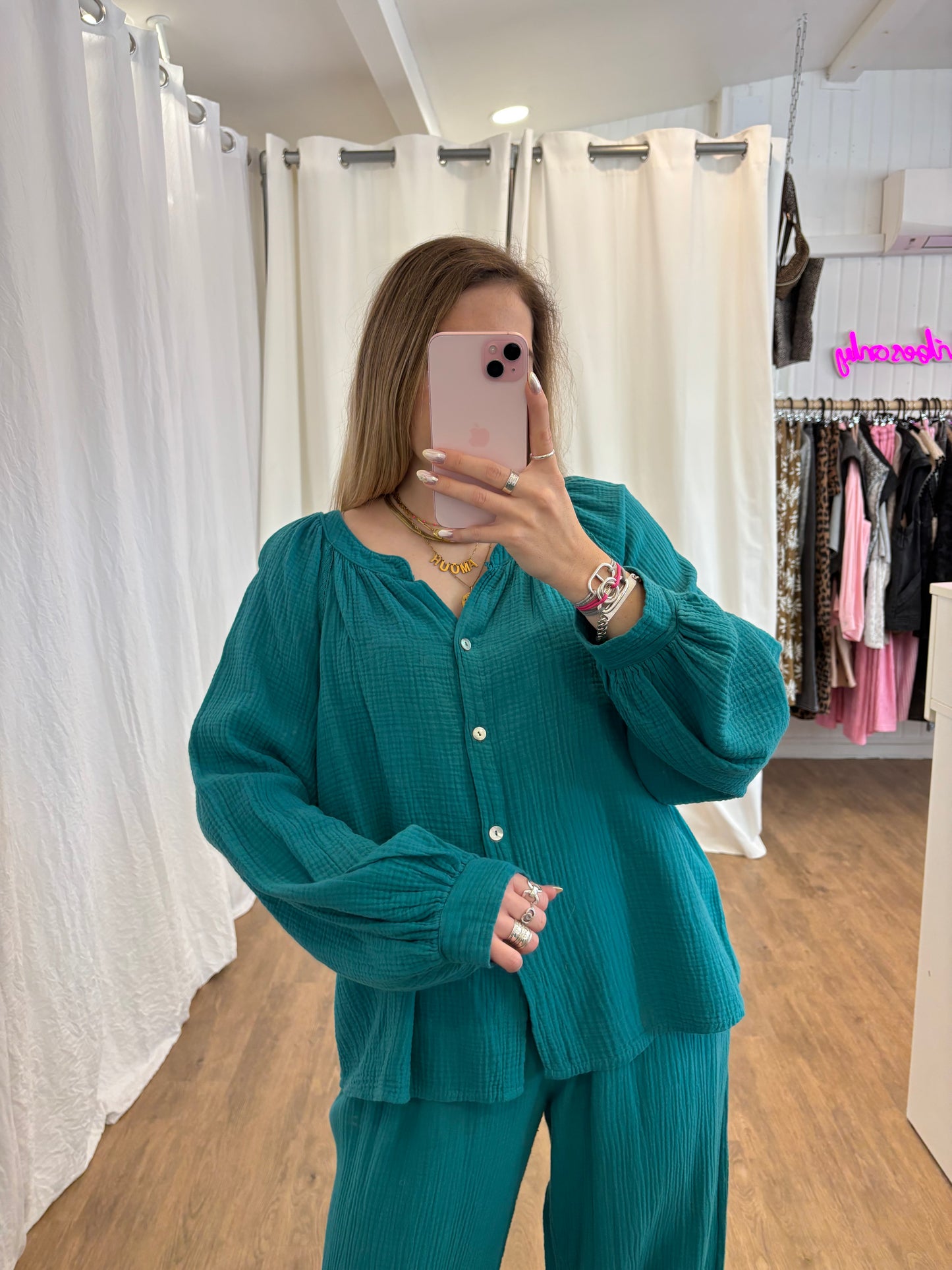 Blouse LYA Bleu canard