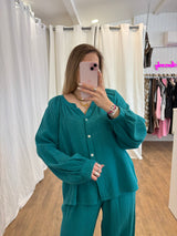 Blouse LYA Bleu canard