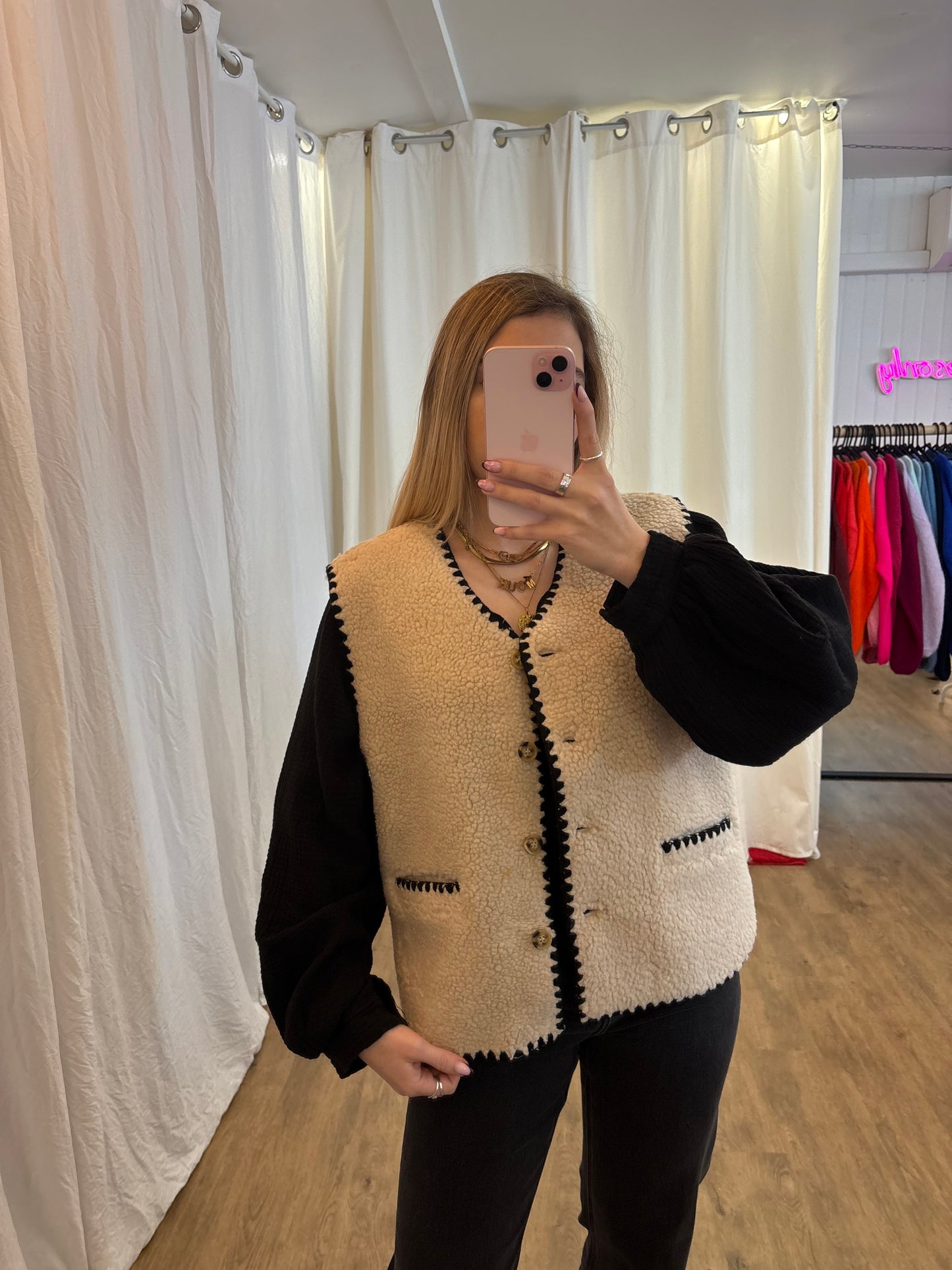 Veste sans manches CAMILA Écru