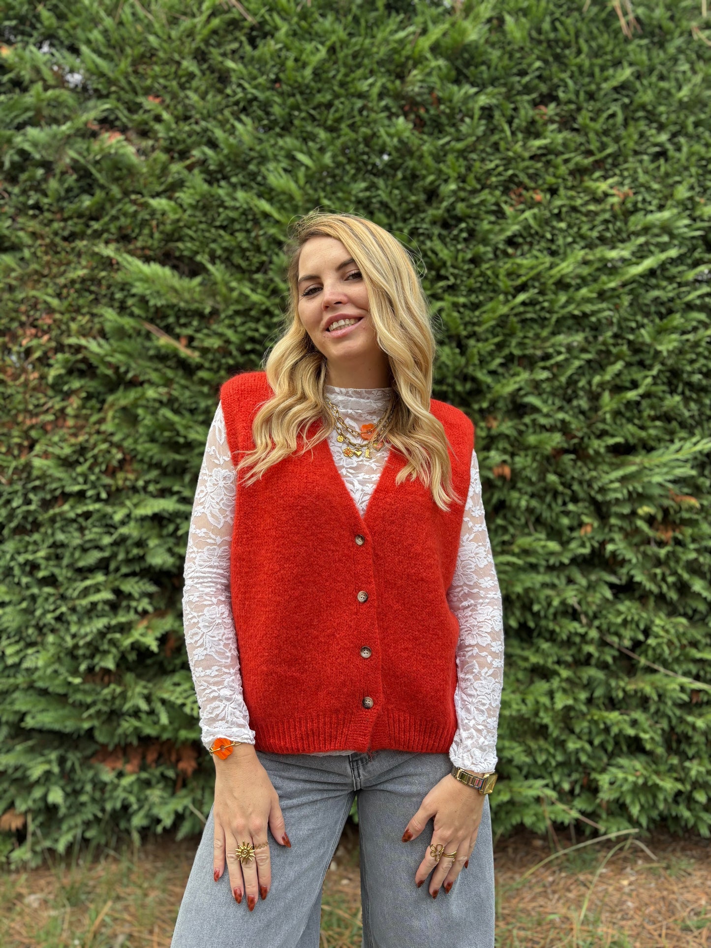 27 - Gilet TOM - Rouille / Rouge