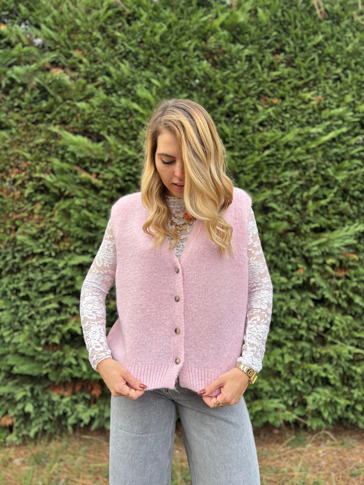 8 - Gilet TOM - Rose bébé