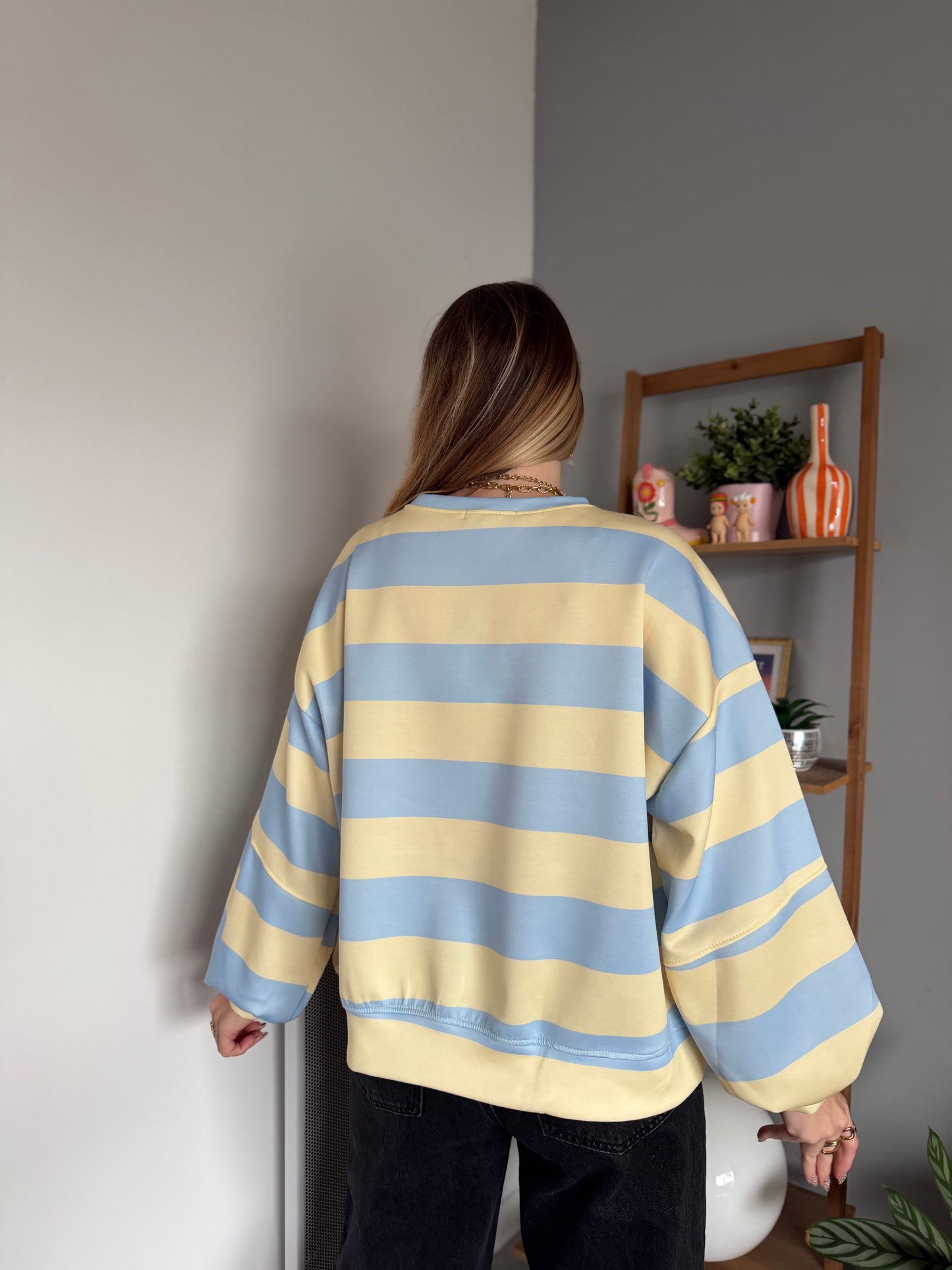 Sweat marinière GABRIEL Bleu + Jaune