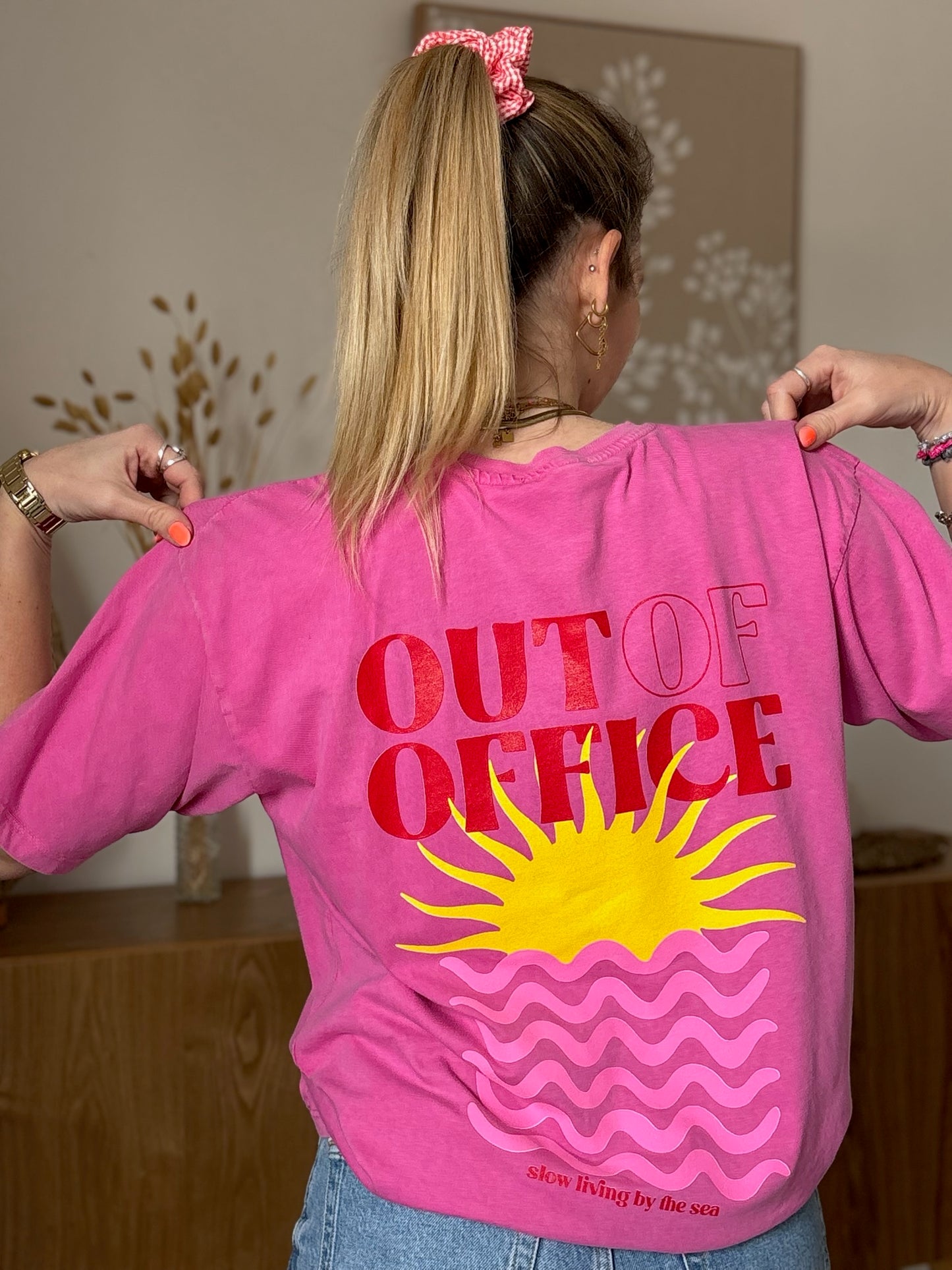 T-shirt OUT OF OFFICE Rose