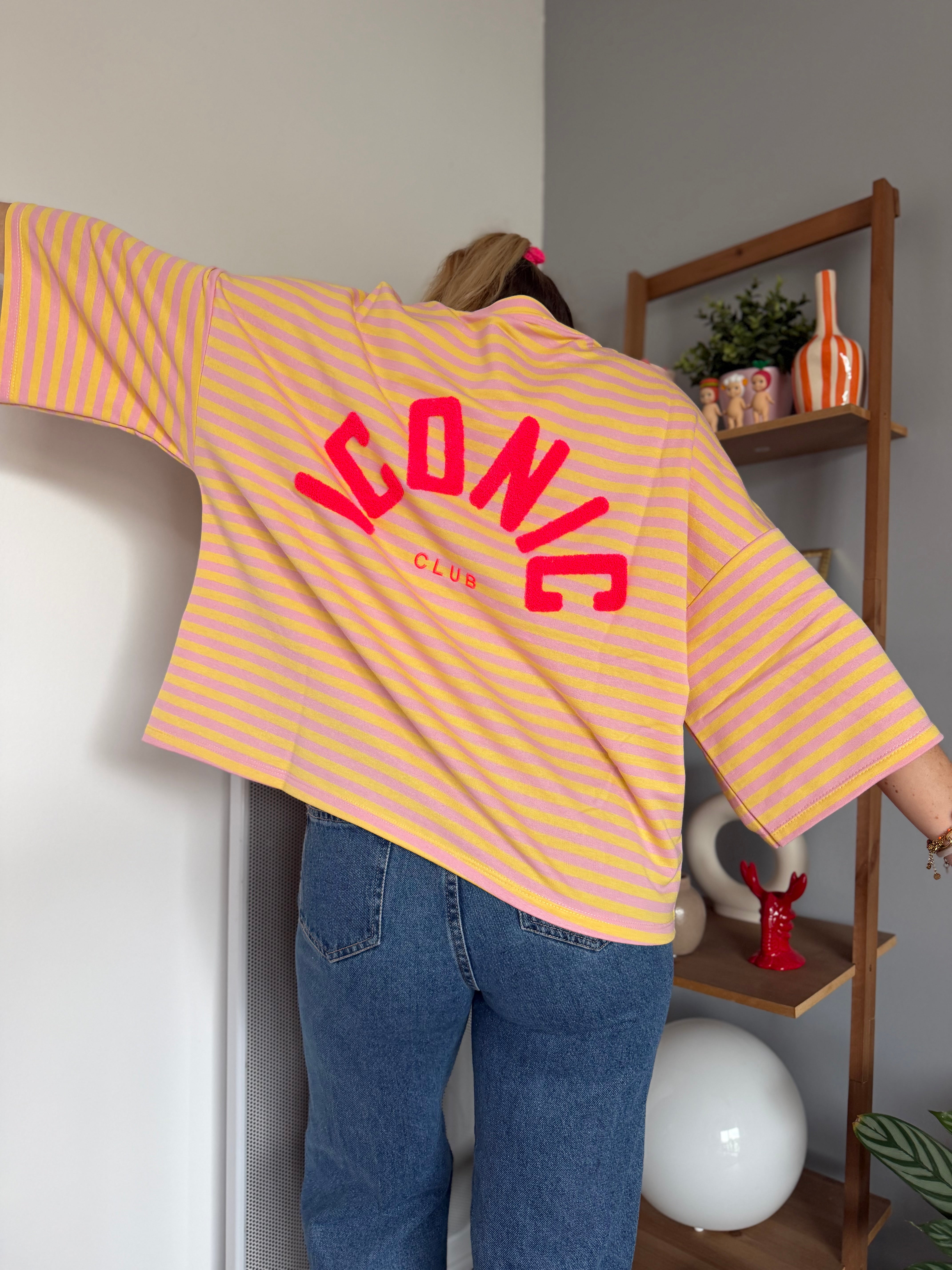T-shirt marinière ICONIC Jaune + Rose