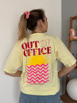 T-shirt OUT OF OFFICE Jaune •