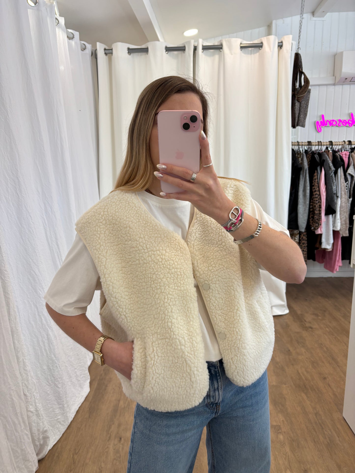 Veste sans manches ABY Écru