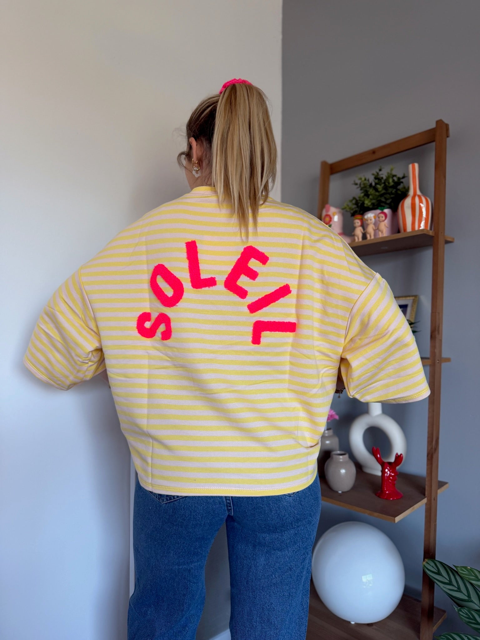 T-shirt marinière SOLEIL Jaune + Beige