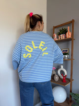 T-shirt marinière SOLEIL Bleu + Bleu