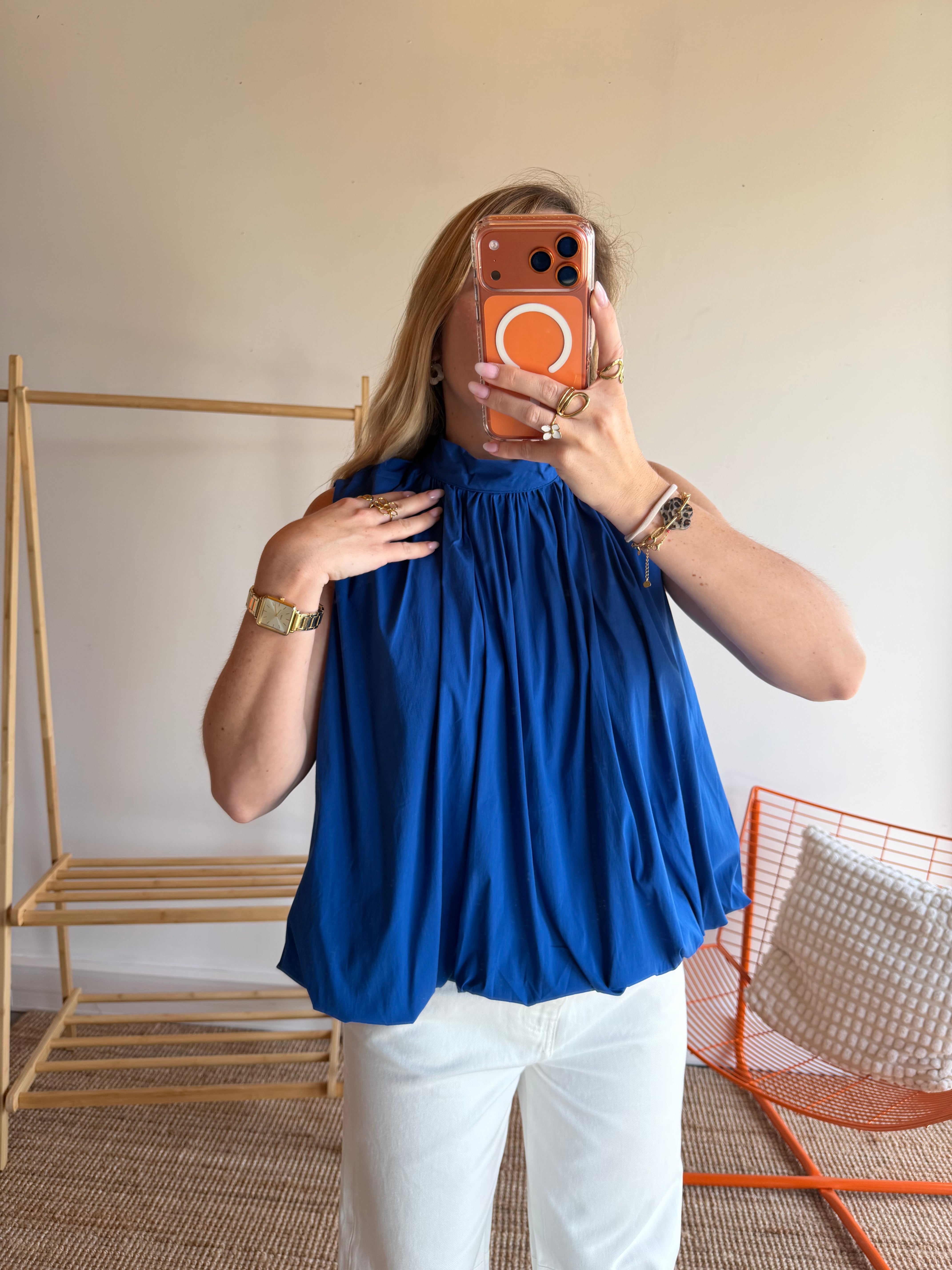 Top CARLA Bleu électrique