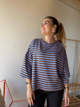 T-shirt marinière ICONIC Bleu ciel + Camel