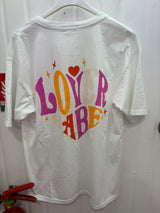 T-shirt LOVE BABE Blanc •