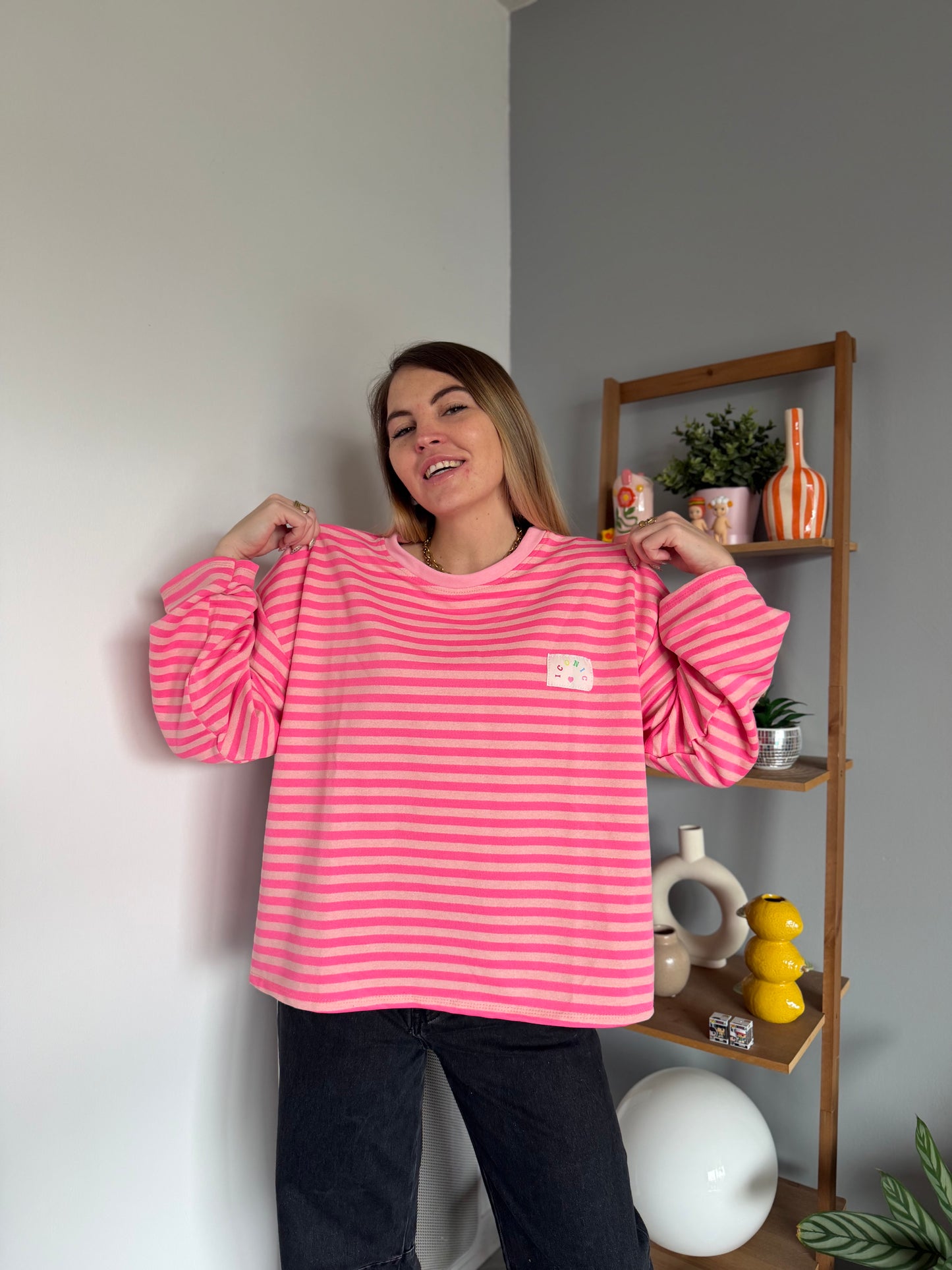 T-shirt marinière ICONIC manches longues Rose