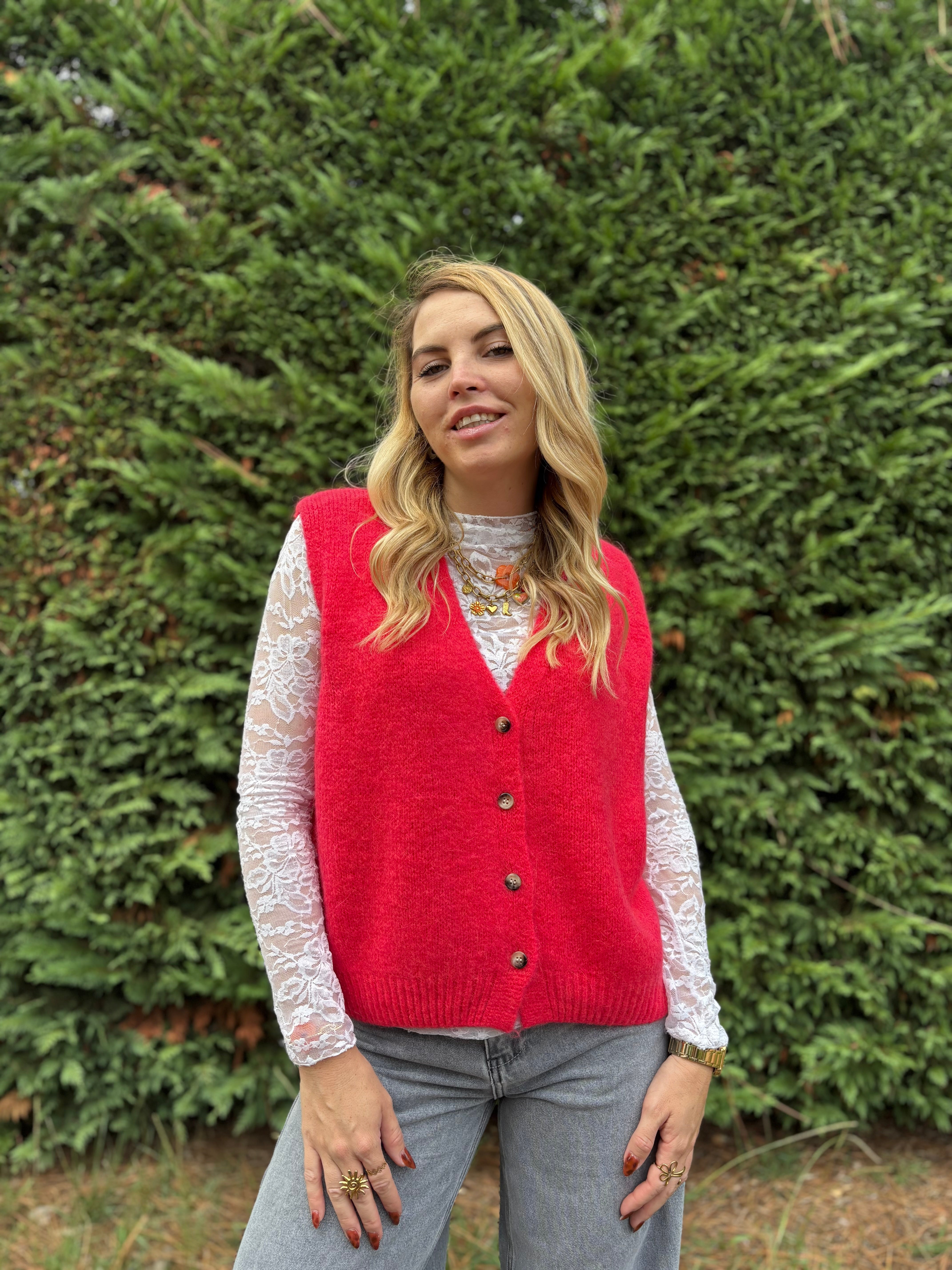42 - Gilet TOM - Corail / Rose