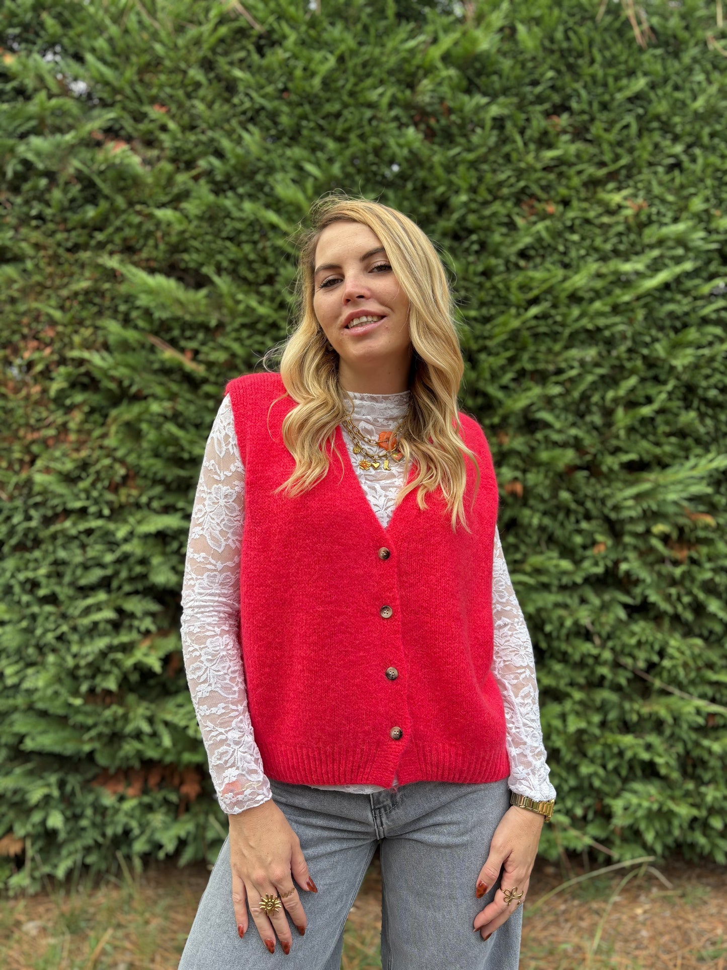 42 - Gilet TOM - Corail / Rose
