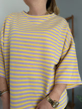 T-shirt marinière SOLEIL Jaune + Lilas