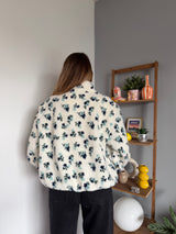 Veste polaire FLEURS Bleu