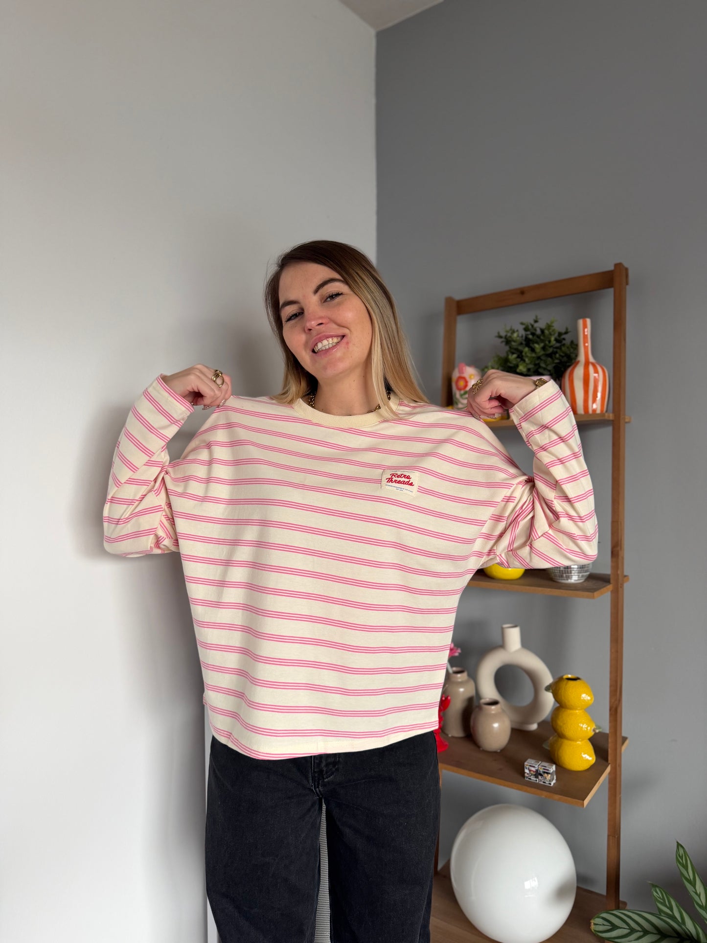 T-shirt manches longues RETRO Rose