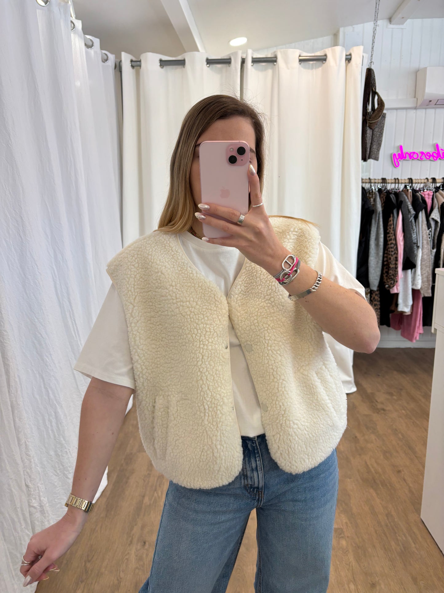 Veste sans manches ABY Écru