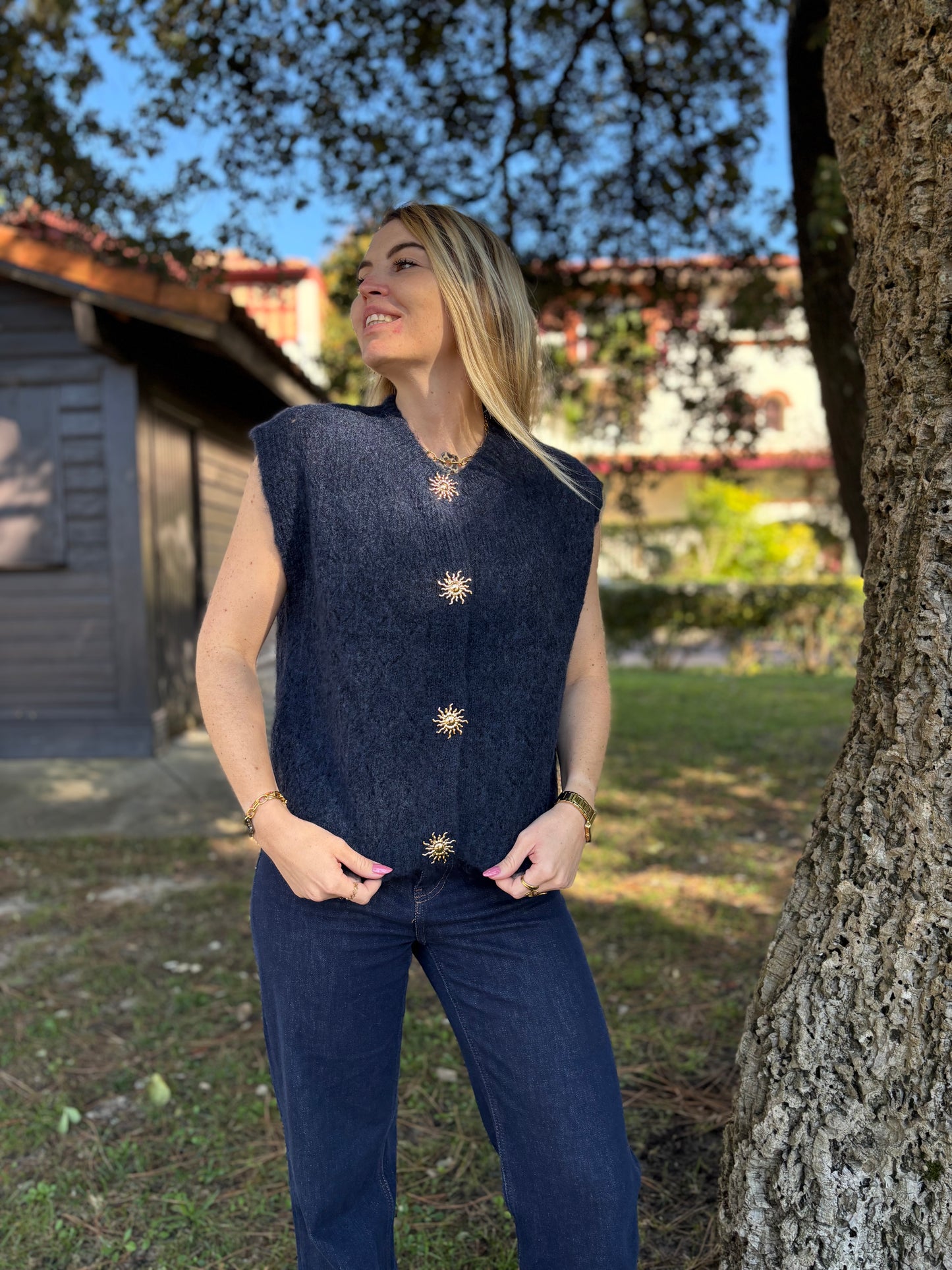 Gilet sans manches SOLEIL Bleu marine