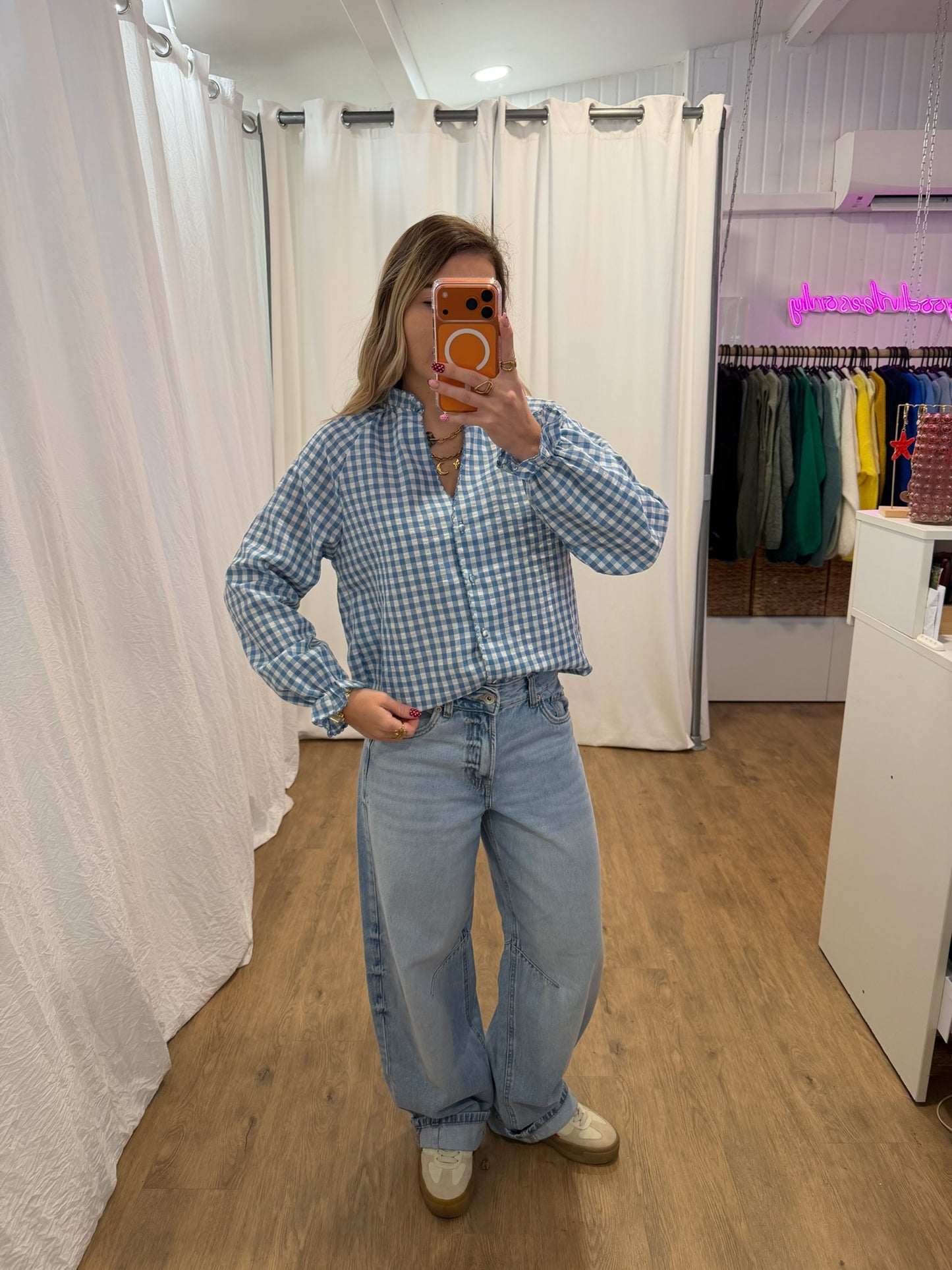 Blouse LENNY vichy bleu