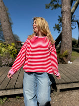 T-shirt marinière SARAH Rose + Rouge