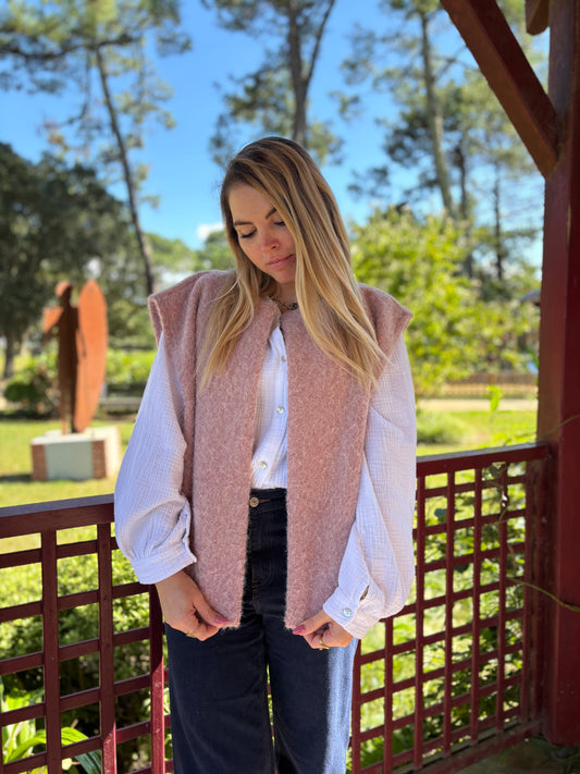 Veste sans manches LILI Vieux Rose