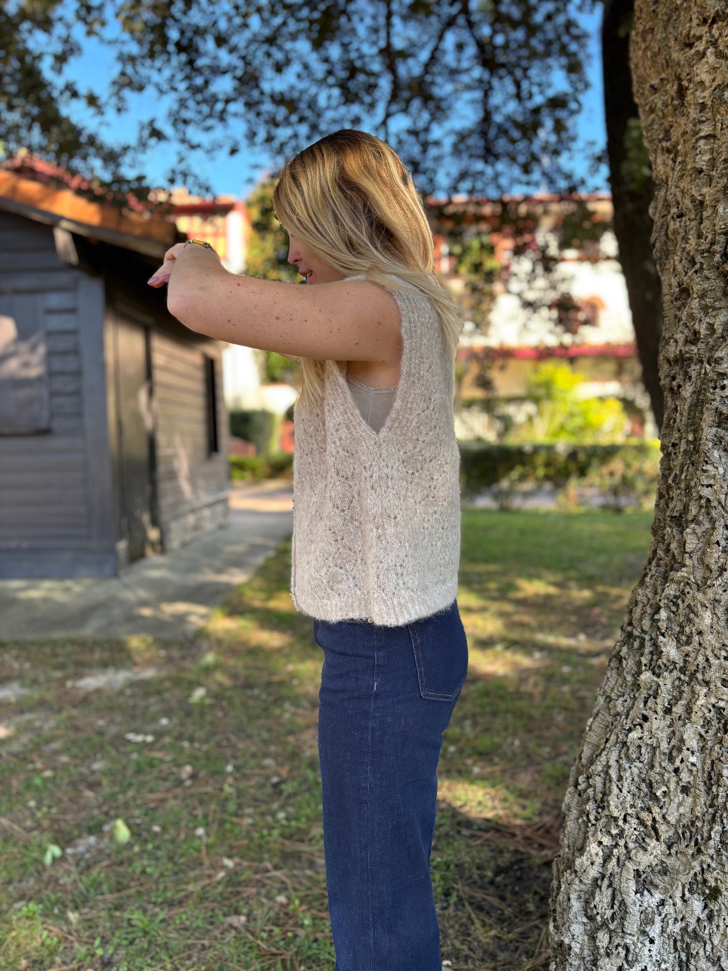Gilet sans manches SOLEIL Taupe